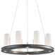Carlyle LED 23 inch Classic Silver Chandelier Ceiling Light in 3000K LED, Frosted Seeded, Corona Ring